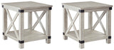Carynhurst end table side angle showing crossbuck design