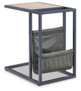 Freslowe Light Brown/Black Chairside End Table - Ella Furniture