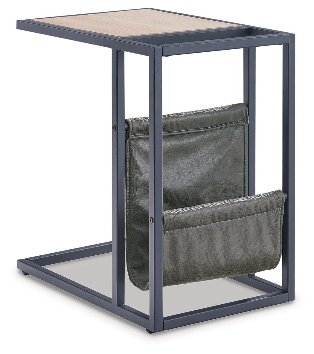 Freslowe Light Brown/Black Chairside End Table - Ella Furniture