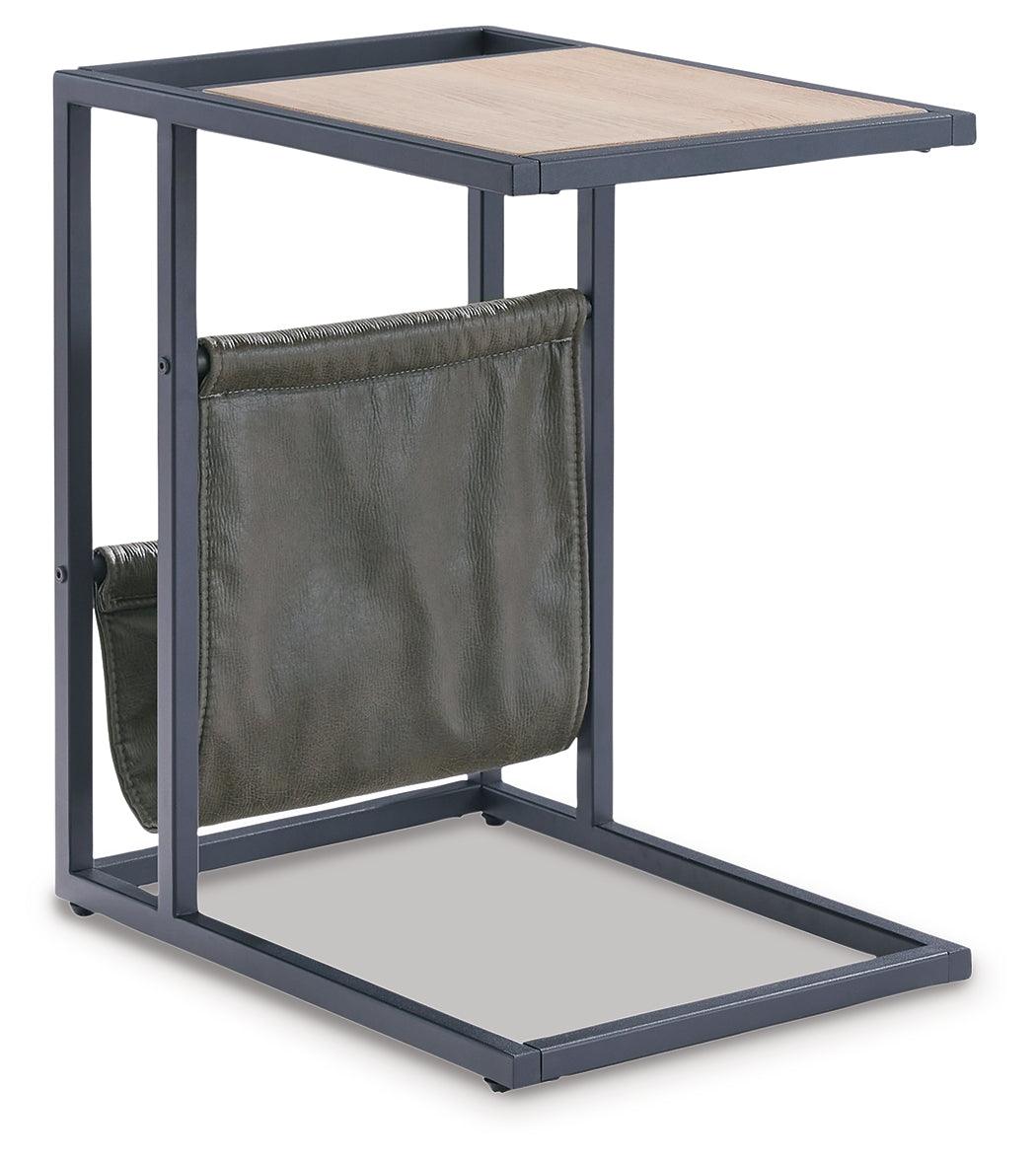Freslowe Light Brown/Black Chairside End Table - Ella Furniture