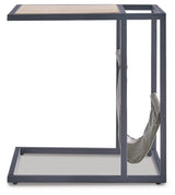 Freslowe Light Brown/Black Chairside End Table - Ella Furniture