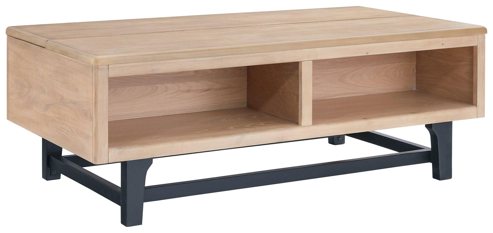 Freslowe Light Brown/Black Lift-top Coffee Table - Ella Furniture