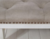Kanwyn Whitewash Upholstered Ottoman Coffee Table fabric and finish swatch