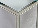 Traleena nesting end table hardware and drawer detail