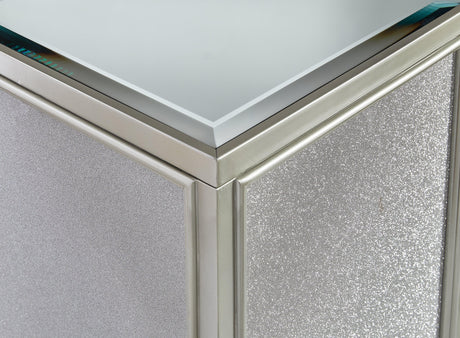 Traleena nesting end table hardware and drawer detail