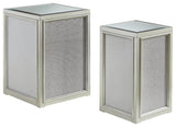 Traleena small nesting end table with silver finish