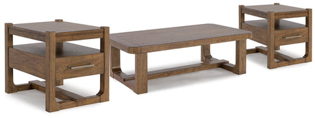 Cabalynn coffee table top view showing light brown glazed finish