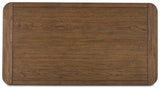 Cabalynn light brown coffee table with two end tables from front angle