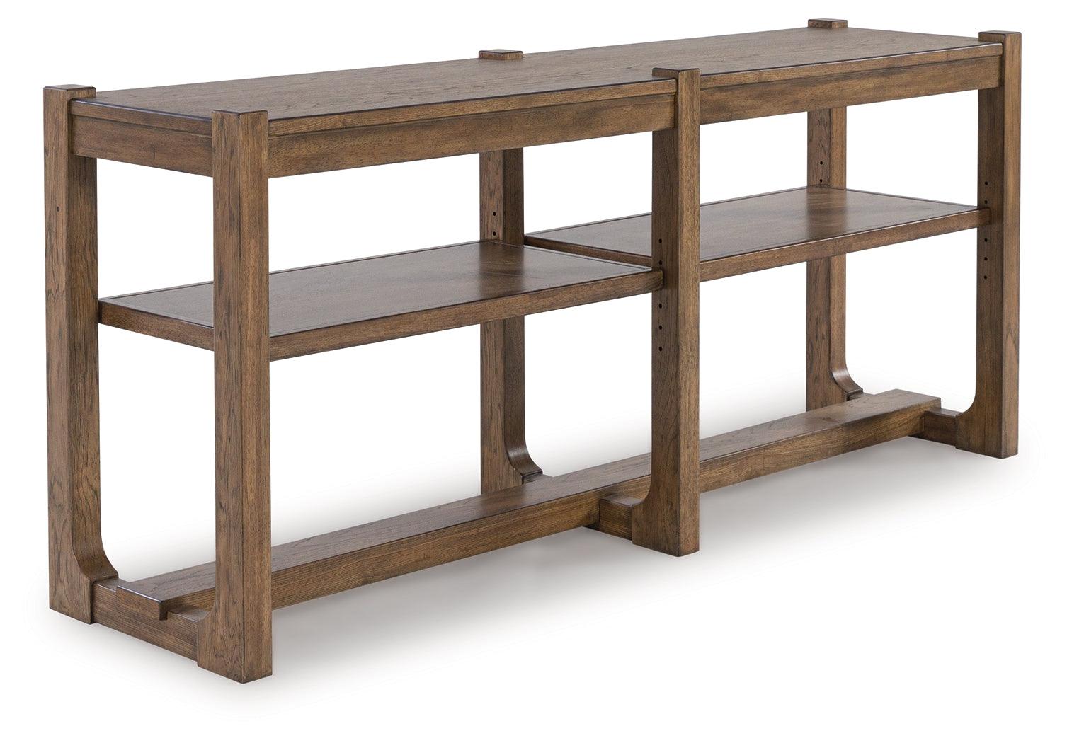 Cabalynn Light Brown Sofa Table straight front view