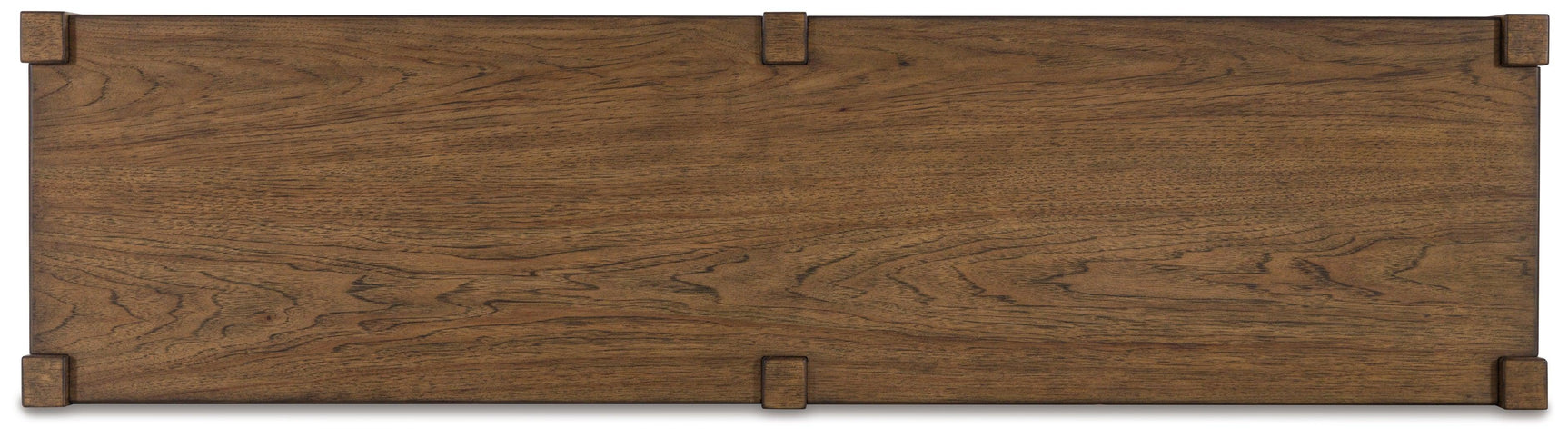 Cabalynn Light Brown Sofa Table detailed wood grain finish close-up