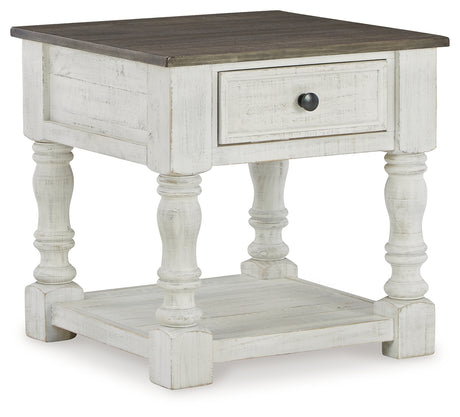 End table with turned post accents