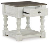 Open drawer view of Havalance coffee table