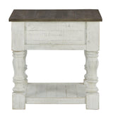 Havalance end table side view showing leg design