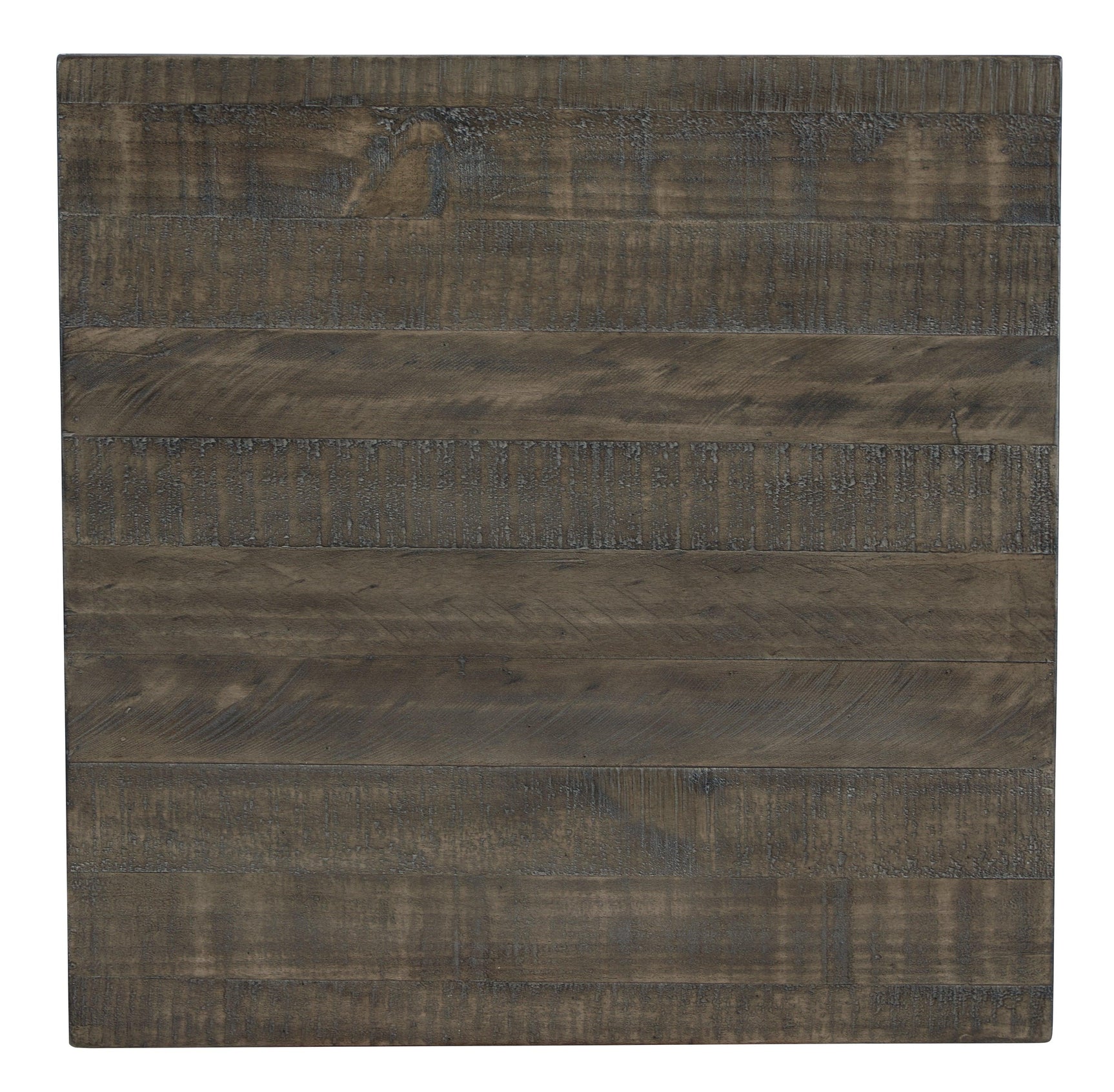 Havalance end table top view showing distressed finish