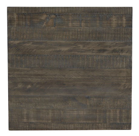 Havalance end table top view showing distressed finish