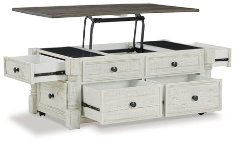 Havalance end table angled view with drawer