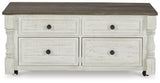 Back view of Havalance coffee table with sturdy legs
