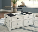 Havalance white and gray coffee table with two matching end tables