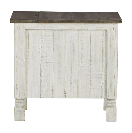 Side view of Havalance White/Gray End Table