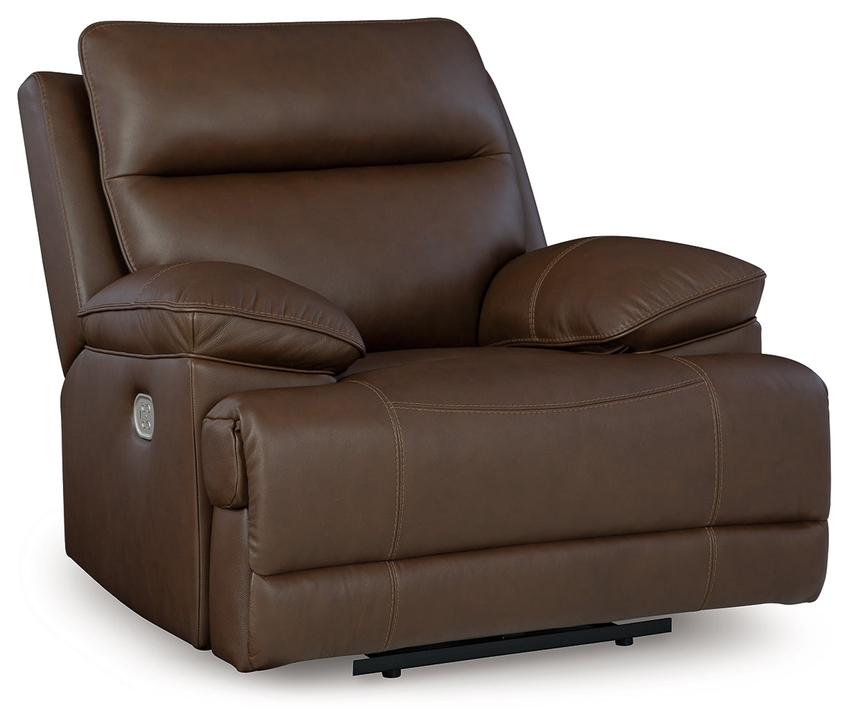 main view of VonRyan Tobacco Leather Power Recliner recliner