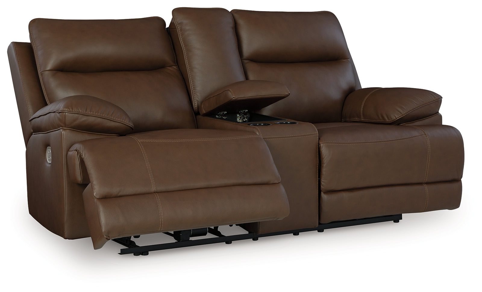 VonRyan Tobacco Leather Power Reclining Loveseat