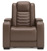 main view of High Impact Tobacco Leather Power Recliner recliner
