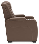 main view of High Impact Tobacco Leather Power Recliner recliner