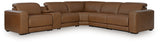 Power reclining left-arm facing recliner close-up