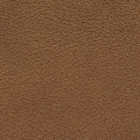 Caramel top-grain leather and faux leather material swatch