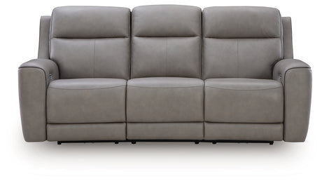 Head-on view of sofa seating and cushions