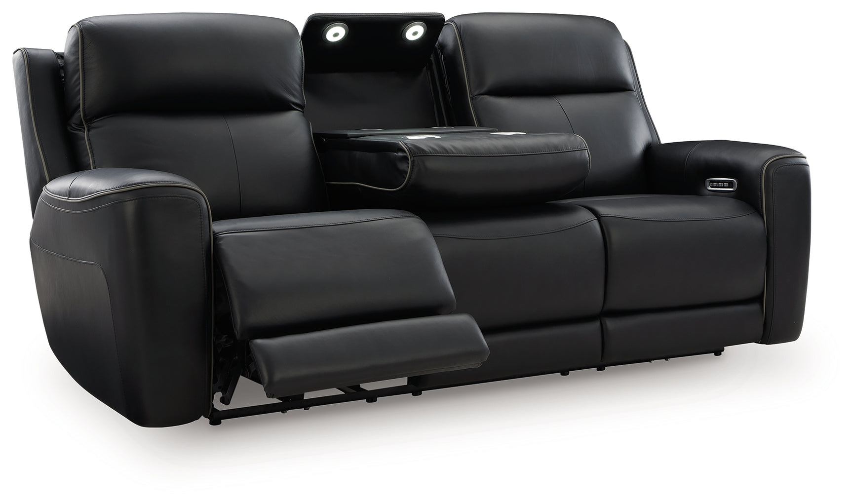 5Z-Comfort Onyx Power Reclining Sofa top view showing seat cushions and headrests