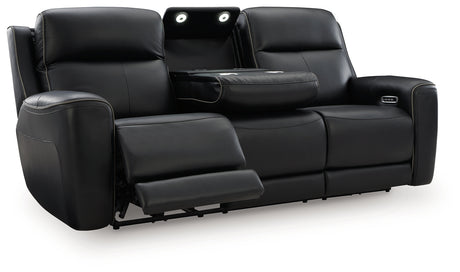 5Z-Comfort Onyx Power Reclining Sofa top view showing seat cushions and headrests