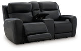 Fully reclined position of loveseat with extended footrest