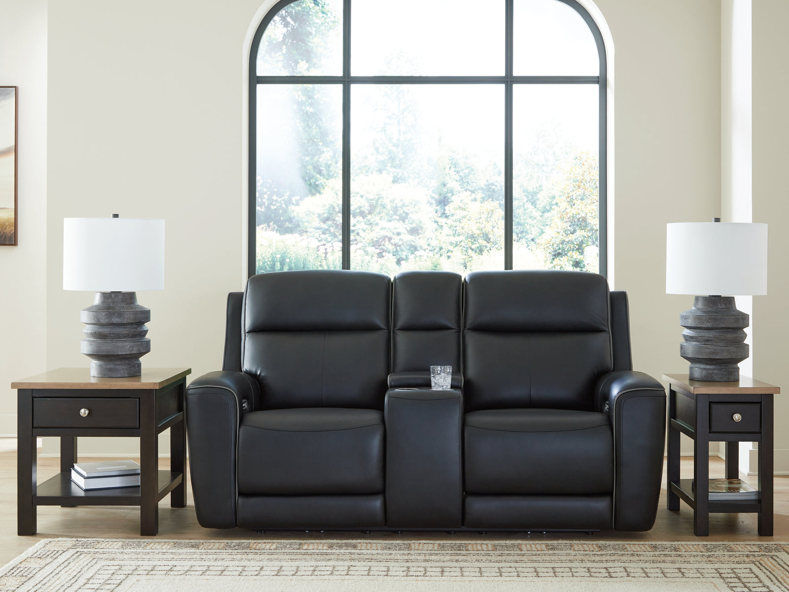 5Z-Comfort Onyx Power Reclining Loveseat with Console