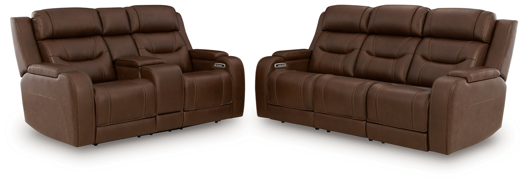 Loveseat side view reclining