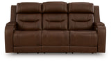 Head-on view of sofa reclined