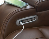 USB charging ports and power control closeup
