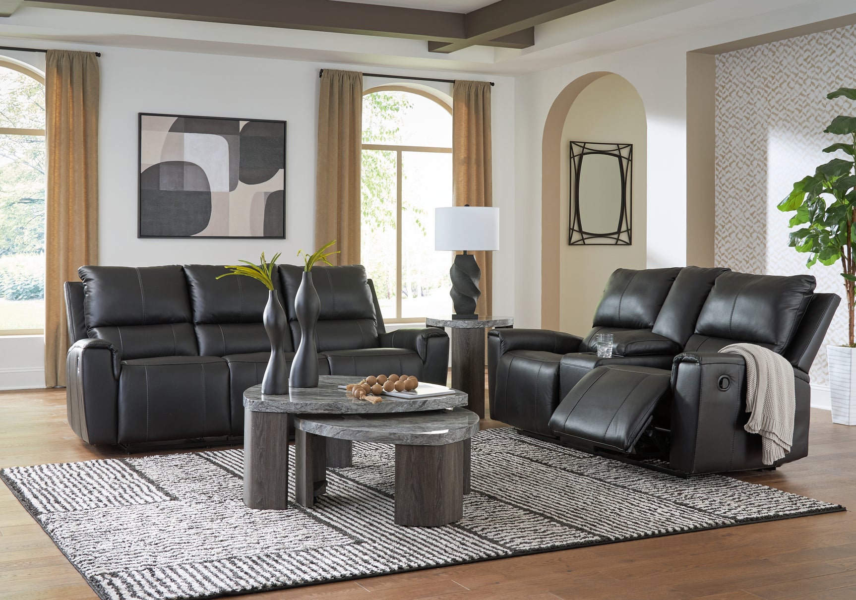 Glossmore Sofa pillow top arm close-up
