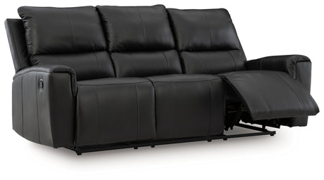 Glossmore reclining sofa showing open recliners