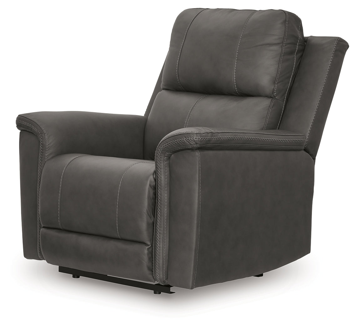 Bleckley Anchor Leather Power Recliner powered recline mechanism with USB port