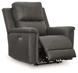 Reclined position of Bleckley Anchor Leather Power Recliner