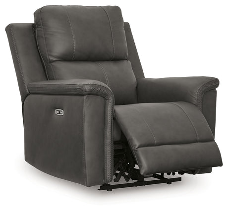 Reclined position of Bleckley Anchor Leather Power Recliner