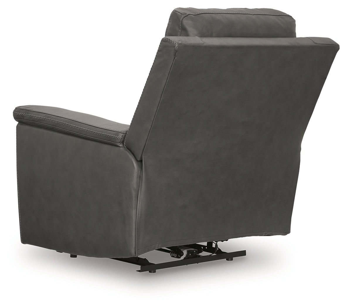 Detailed shot of power adjustable headrest on recliner