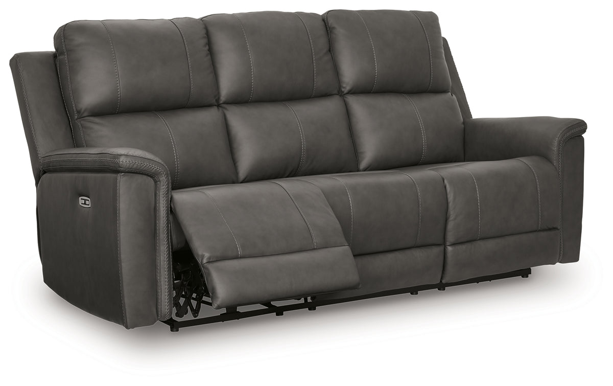 Bleckley Anchor Power Reclining Sofa head on view