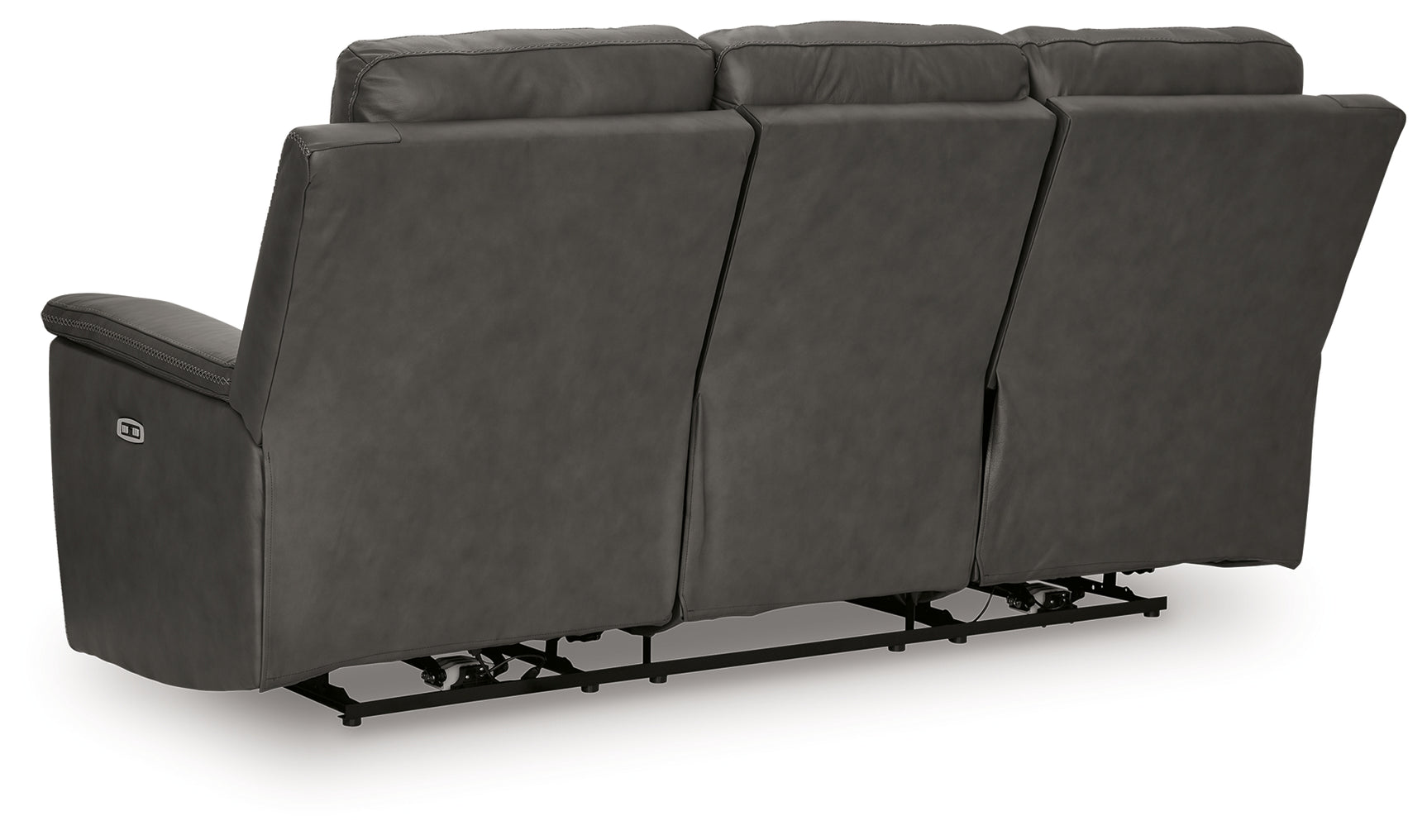 Adjustable power headrest detail on Bleckley Reclining Sofa