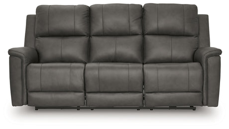 Side view of Bleckley Anchor Leather Power Recliner Sofa