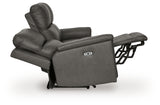 Back view of Bleckley Anchor Leather Power Reclining Sofa