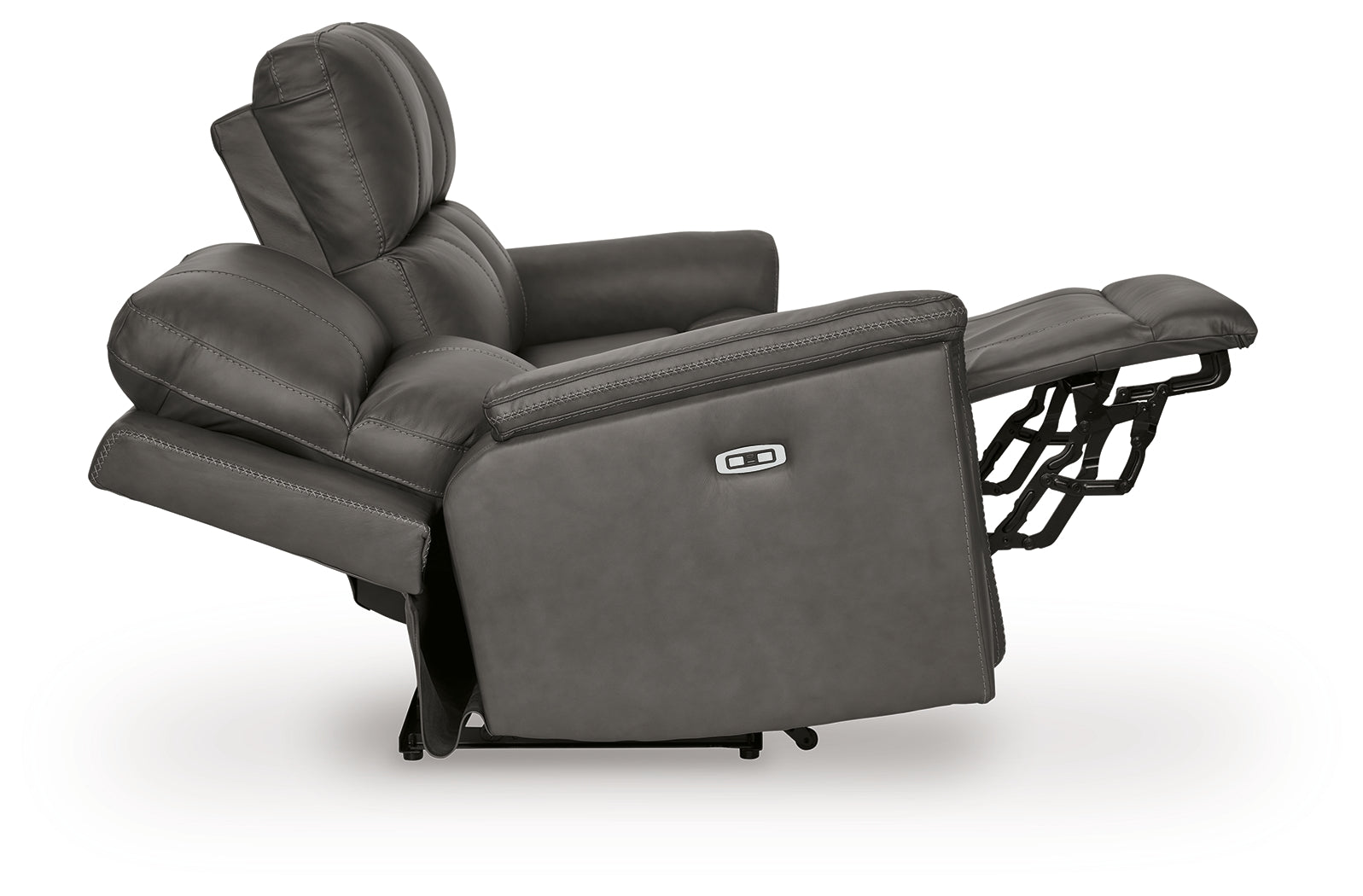Back view of Bleckley Anchor Leather Power Reclining Sofa