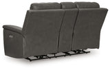 Close-up of console with cup holders and storage