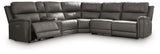 Left-arm facing power recliner section with USB charging ports